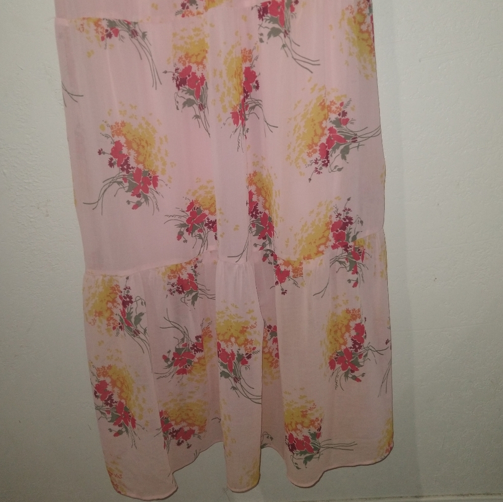 NWT J.CREW Sunburst Pink Floral Tiered Maxi Dress - Picture 8 of 9
